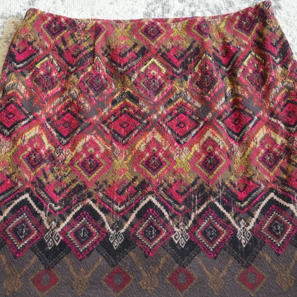 J. Jill Patterned Slip On Stretch Skirt Size Small P - Picture 2 of 11